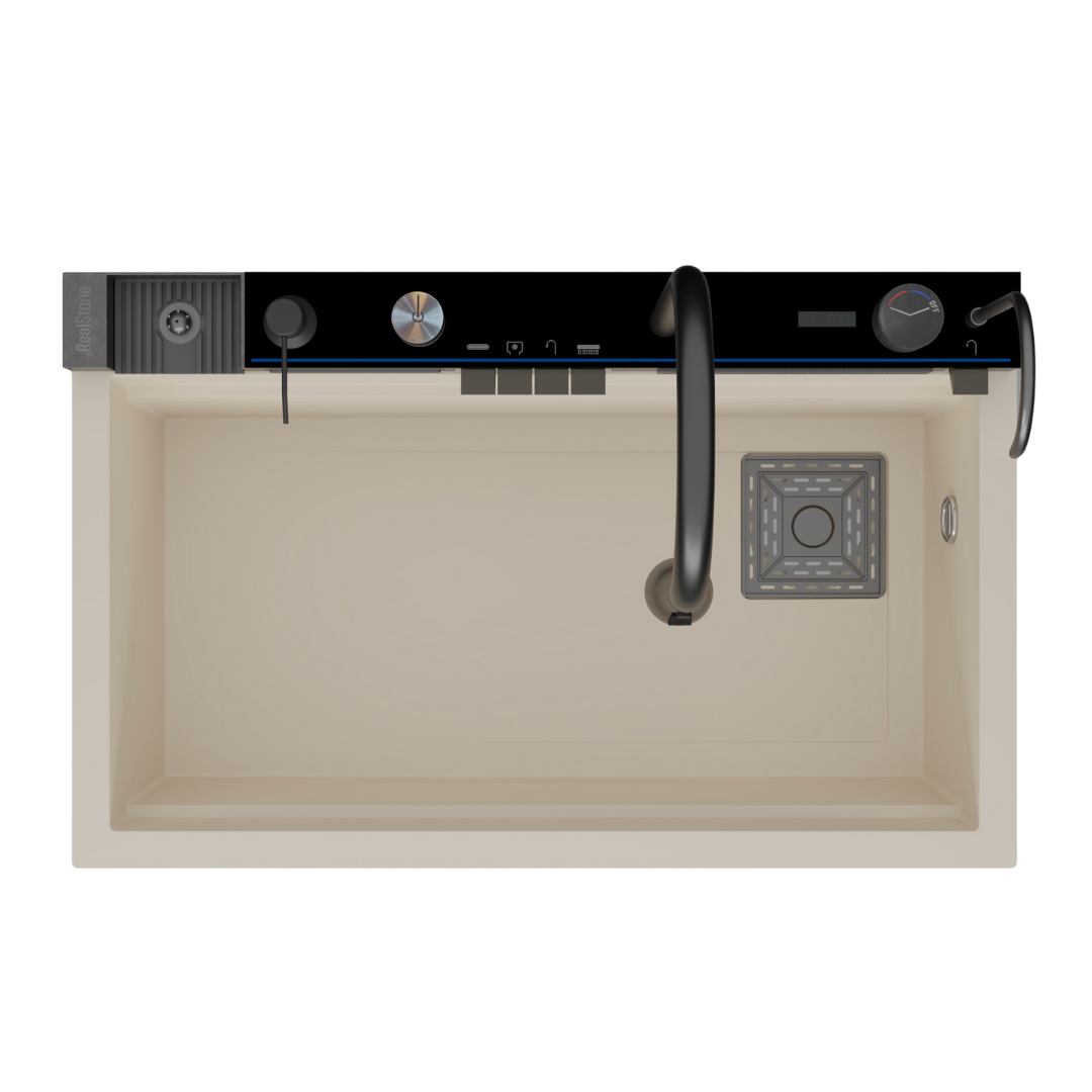 Évier intelligent VICTORIA Granite Noir 755x472